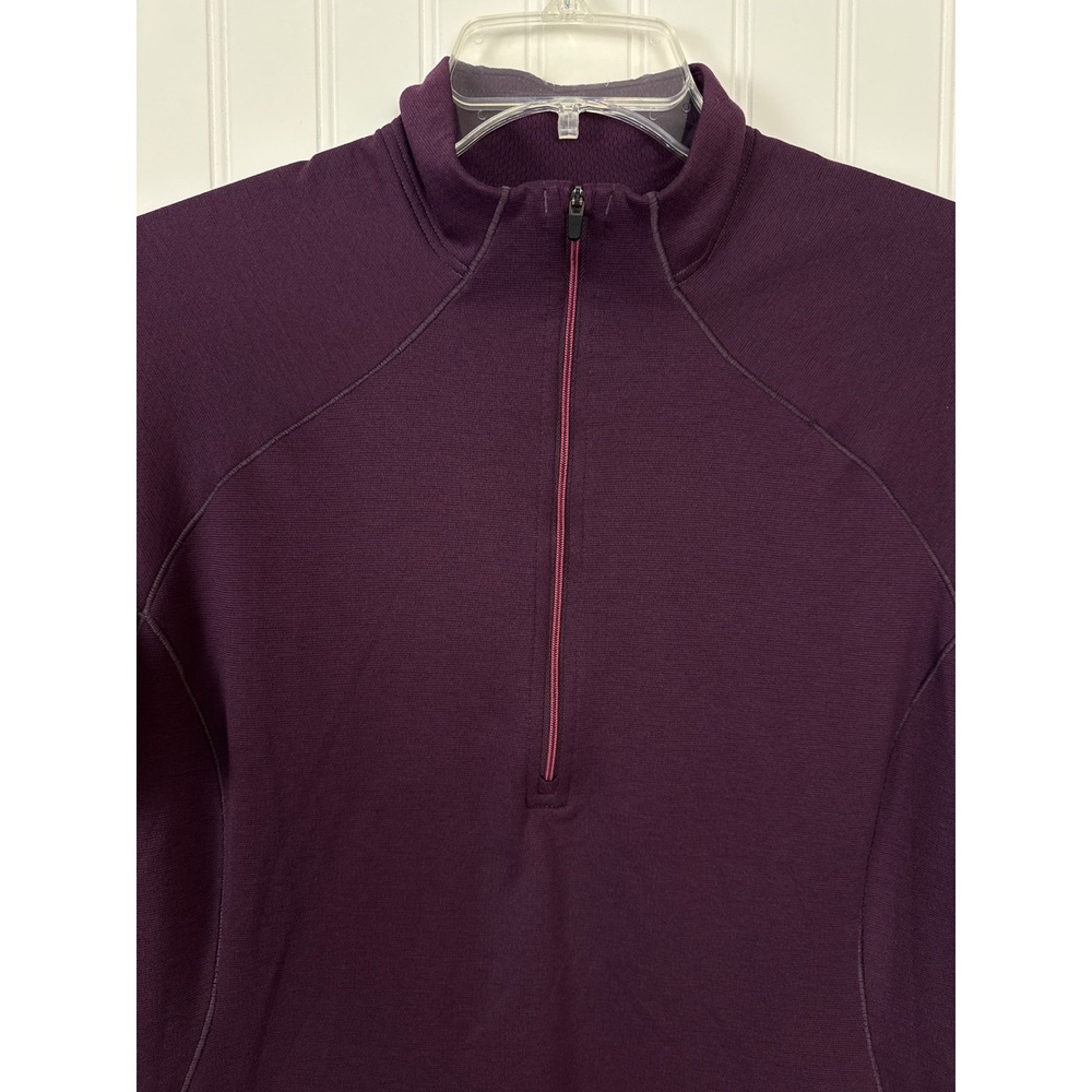 Patagonia 1/4 Zip Pullover Women XL Purple Capilene Base Layer Active Top - Picture 4 of 10
